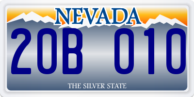 NV license plate 20B010
