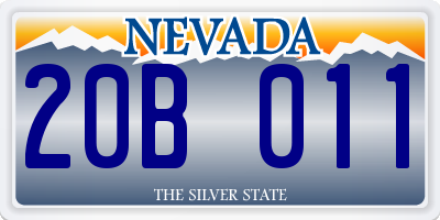 NV license plate 20B011