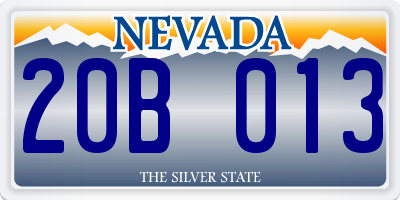 NV license plate 20B013