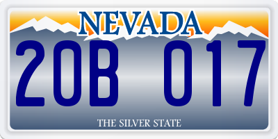 NV license plate 20B017
