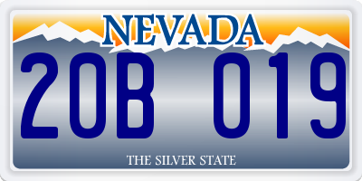 NV license plate 20B019