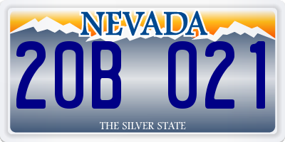 NV license plate 20B021