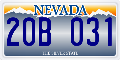 NV license plate 20B031