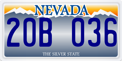 NV license plate 20B036