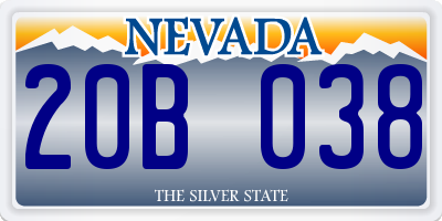 NV license plate 20B038