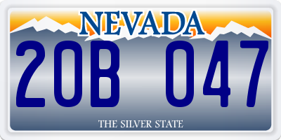 NV license plate 20B047