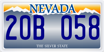 NV license plate 20B058