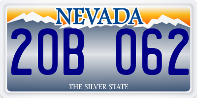 NV license plate 20B062