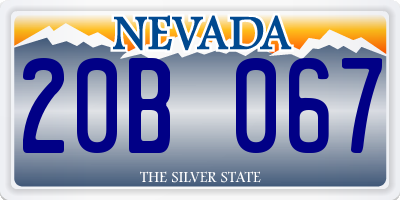 NV license plate 20B067