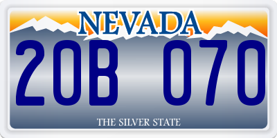 NV license plate 20B070