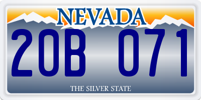 NV license plate 20B071