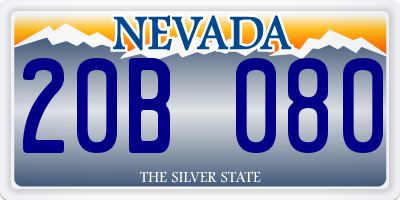 NV license plate 20B080