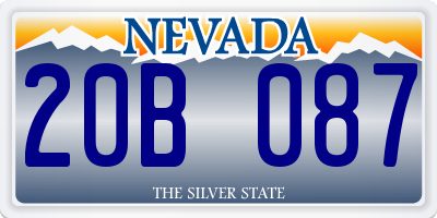 NV license plate 20B087