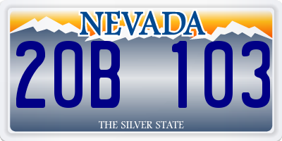 NV license plate 20B103