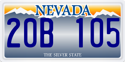 NV license plate 20B105