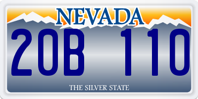 NV license plate 20B110