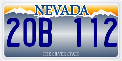 NV license plate 20B112