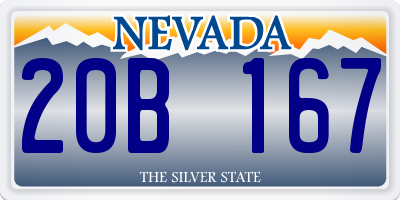 NV license plate 20B167