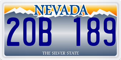 NV license plate 20B189