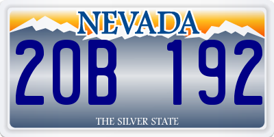 NV license plate 20B192