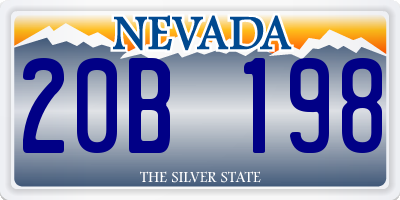 NV license plate 20B198