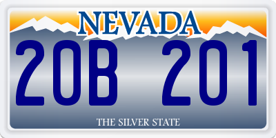 NV license plate 20B201