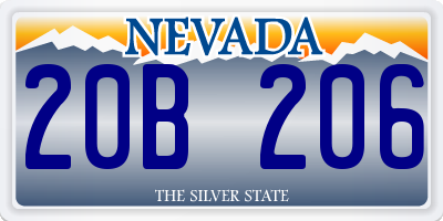 NV license plate 20B206