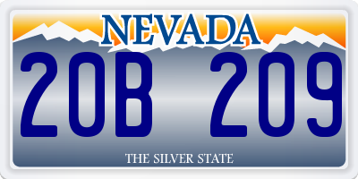 NV license plate 20B209