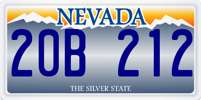 NV license plate 20B212