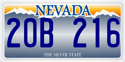 NV license plate 20B216