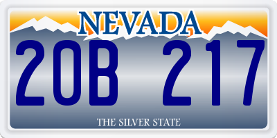 NV license plate 20B217