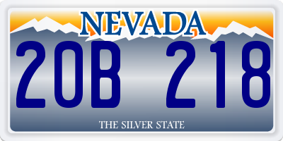 NV license plate 20B218