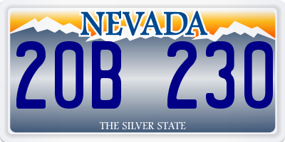 NV license plate 20B230