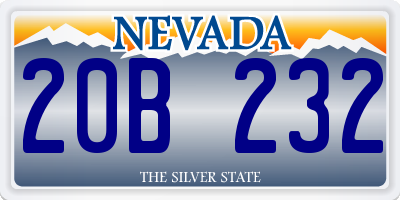 NV license plate 20B232