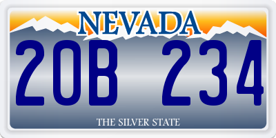 NV license plate 20B234