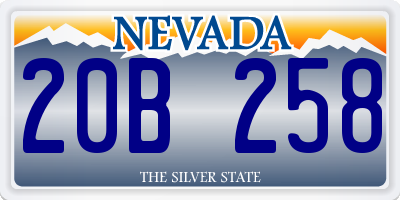 NV license plate 20B258