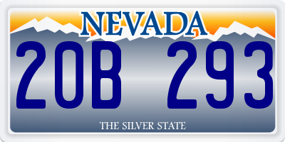 NV license plate 20B293