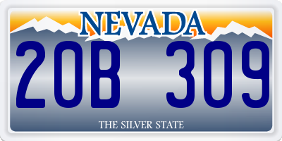 NV license plate 20B309