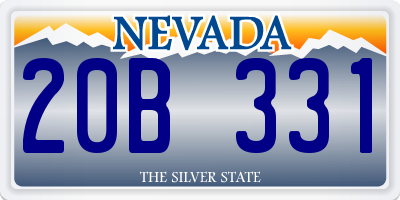 NV license plate 20B331