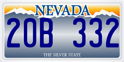 NV license plate 20B332