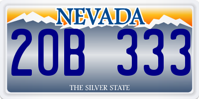 NV license plate 20B333