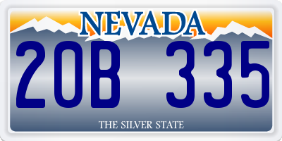 NV license plate 20B335