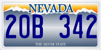 NV license plate 20B342
