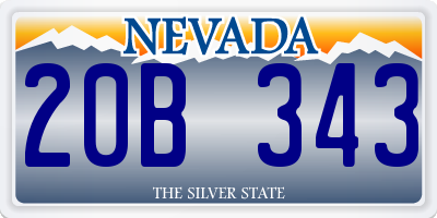 NV license plate 20B343