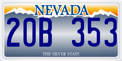 NV license plate 20B353