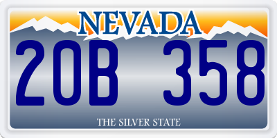 NV license plate 20B358