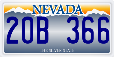 NV license plate 20B366