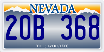 NV license plate 20B368