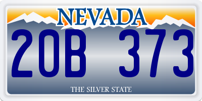 NV license plate 20B373