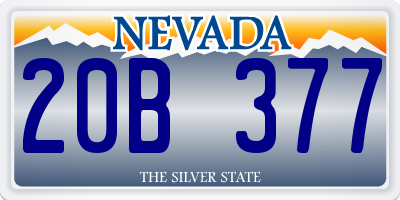 NV license plate 20B377